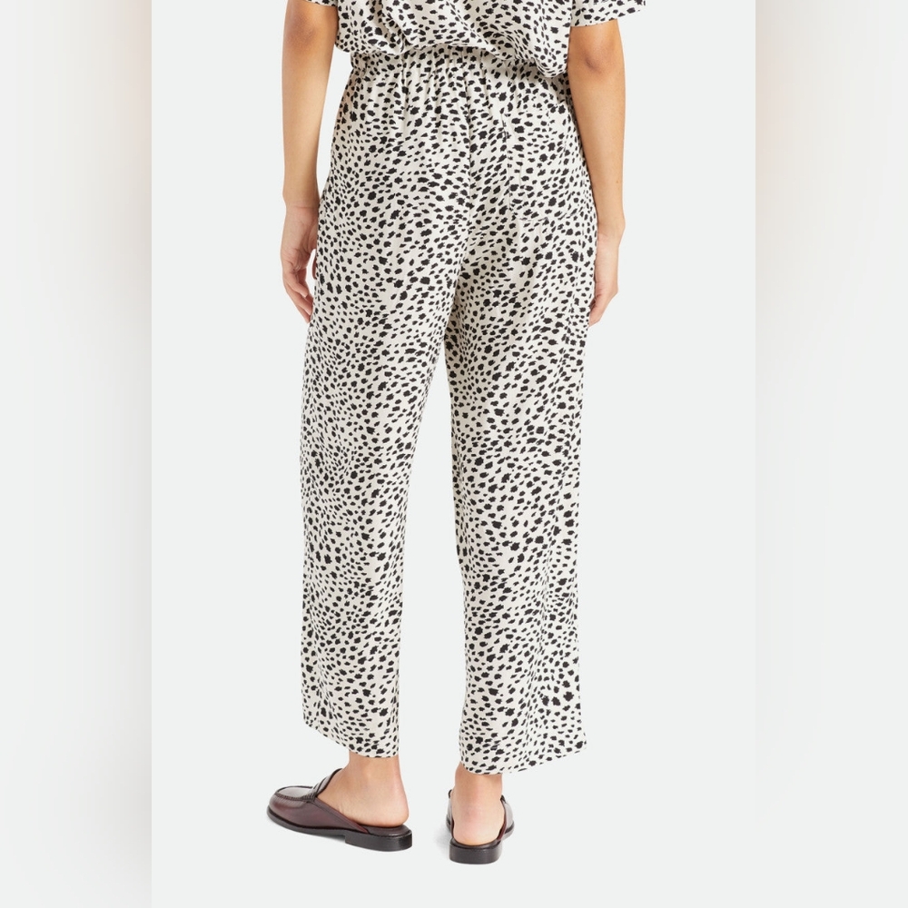 Brixton Black and White Leopard Crop Pants